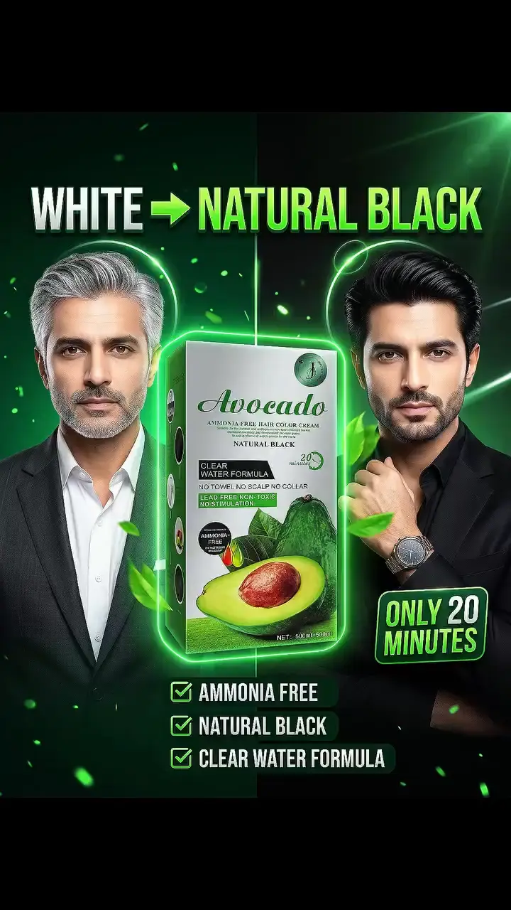Avocado ammonia-free hair colour – grey to black, video 1